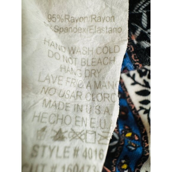 MOD M Womens Fitted Bell Bottom Pants - Boho Floral Print - Picture 10 of 10